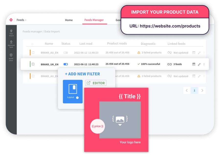 Analyze and optimize your product feeds