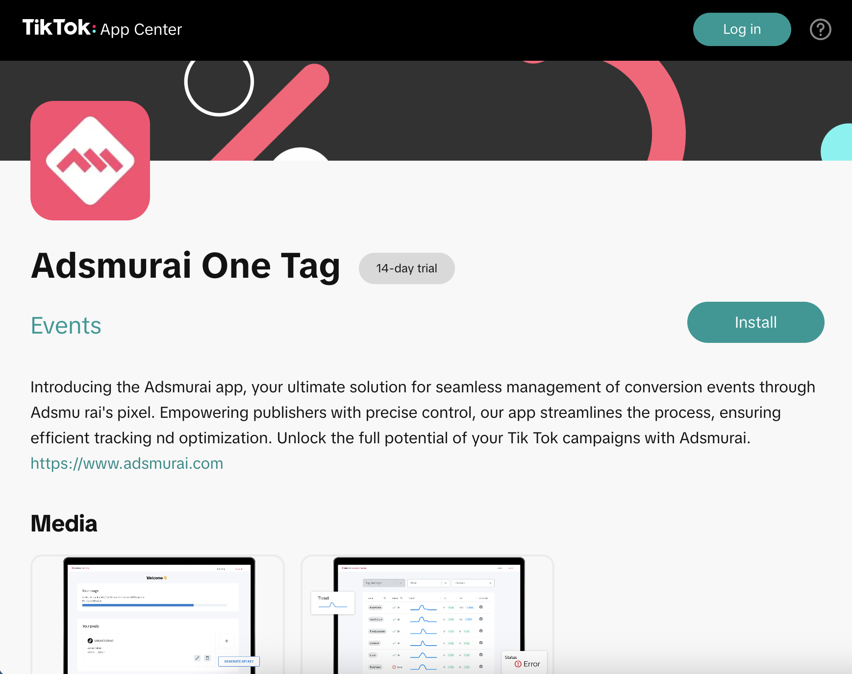 adsmurai one tag tiktok app center