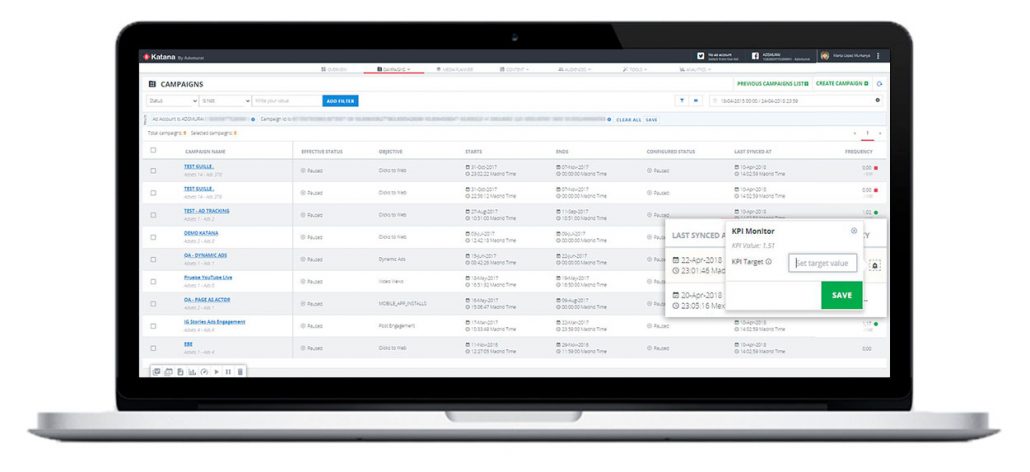 Monitorización del KPI de Katana