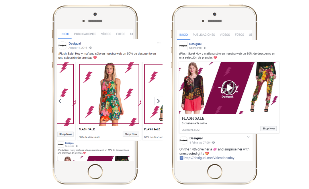 Desigual Flash Offer. Carousel and Video