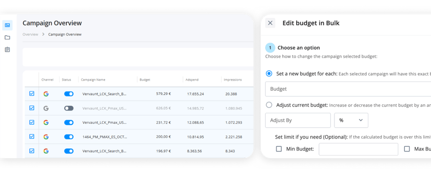 Campaign tools new view