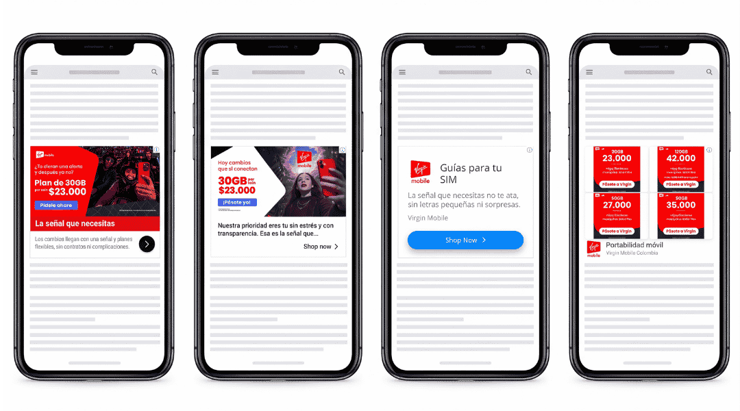 Virgin Mobile Colombia campaign examples
