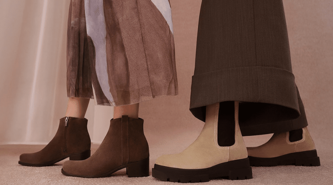 imagen de dos modelos con botas y faldas de Bloom la Canadienne