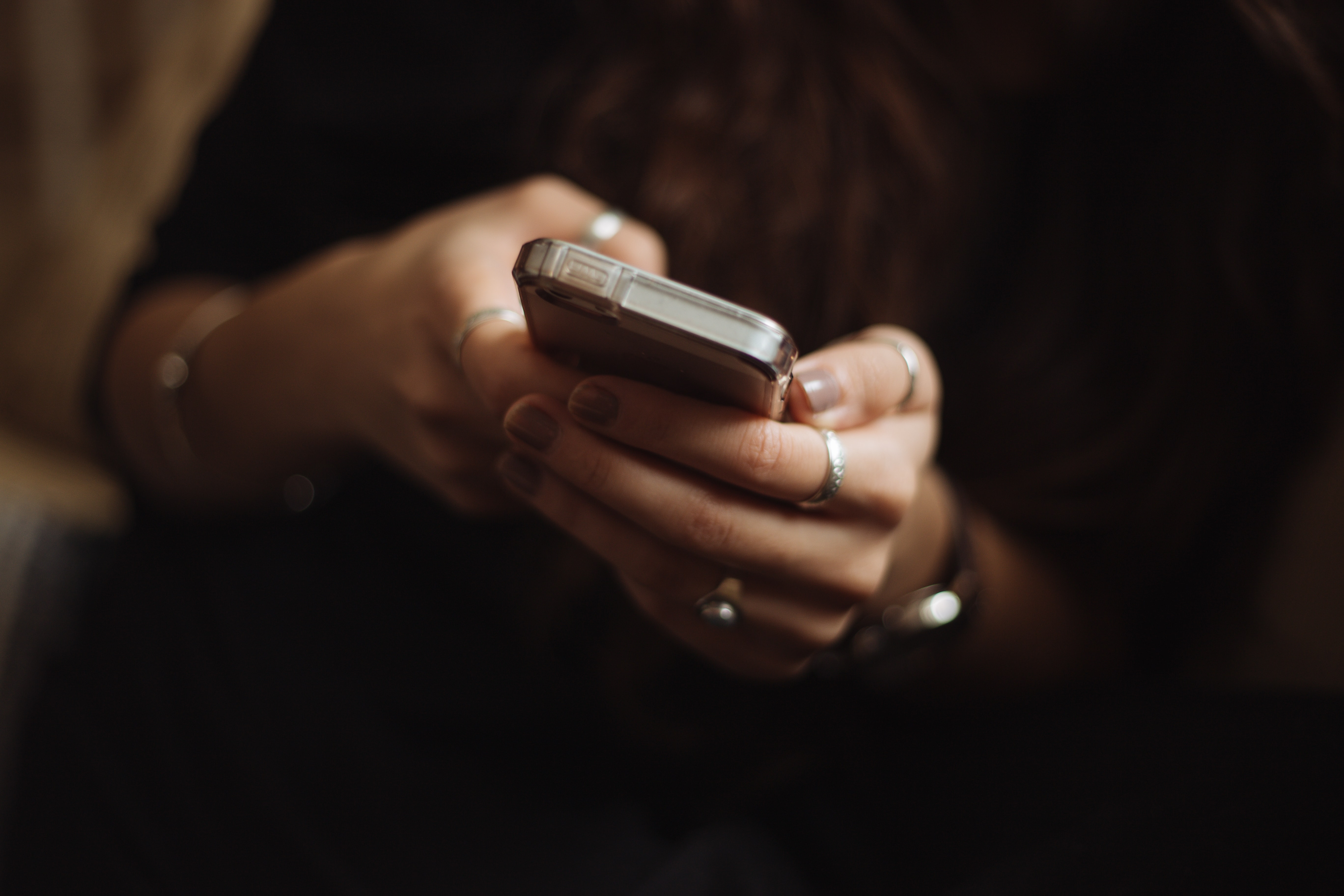 woman using smartphone