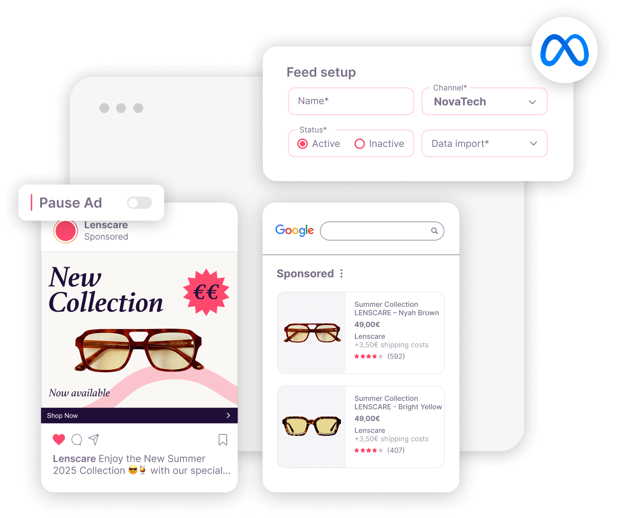 Campañas basadas en catálogo con Campaign Management en Meta, Google y TikTok