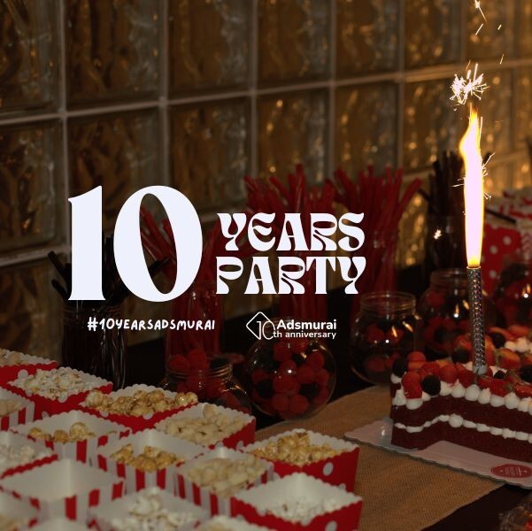 Celebración del 10º aniversario de Adsmurai con equipo, clientes y comunidad